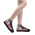 thumbnail image 5 of Puerto Rico Hibiscus Flower Toad Frog High Top Canvas Shoes Sneakers Black Size 6, 5 of 7