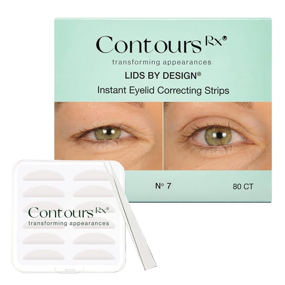 Contours Rx Lids by Design – N°7 Instant Eyelid Lift Strips for Dramatic Lift on Hooded, Droopy Eyelids – Medical-Grade, Anti-Aging, Non-Surgical Eye Tape – 80 Count