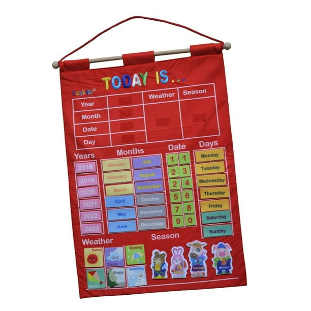 Calendario de Aprendizaje Zulema con Letras de La Fecha de Los Meses Rojo