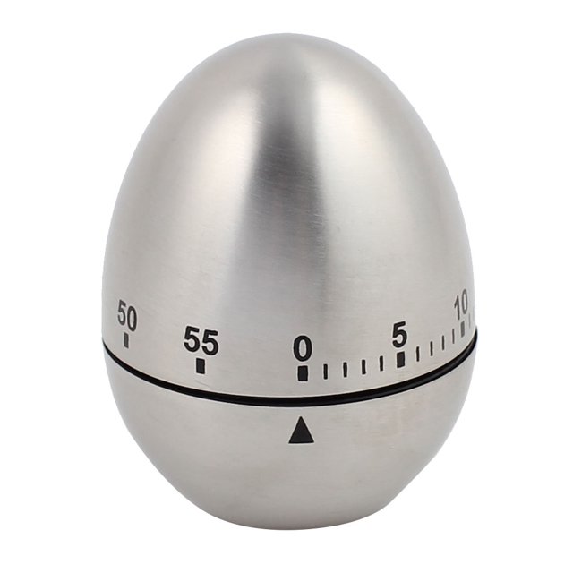 Unique Bargains 2.4x2.4x3.1-Inch 60 Minute Mechanical Kitchen Egg Timer Stainless Steel Silver