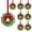 Red;Green-25CM, variant on 12 Pcs Christmas Kitchen Cabinet Wreaths with Ribbon 5.12 Inch Mini Christmas Wreath Small Kitchen Wreath Greenery Wreath for Window Door(White)