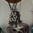 thumbnail image 5 of Osdhezcn Korean Fashion Black Rope Necklace Women Adjustable Elegant Metal Heart Flower, 5 of 9