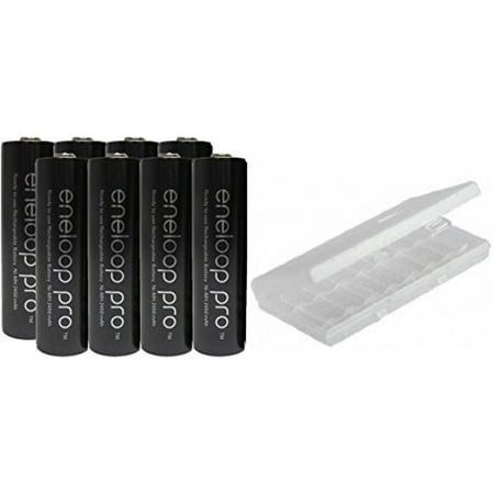 Aa Panasonic Batteries Case - 8 AA Panasonic Eneloop Pro (Replace sanyo XX) NiMH 2550mAh Rechageable Batteries + Free Case Holds 8 Batteries