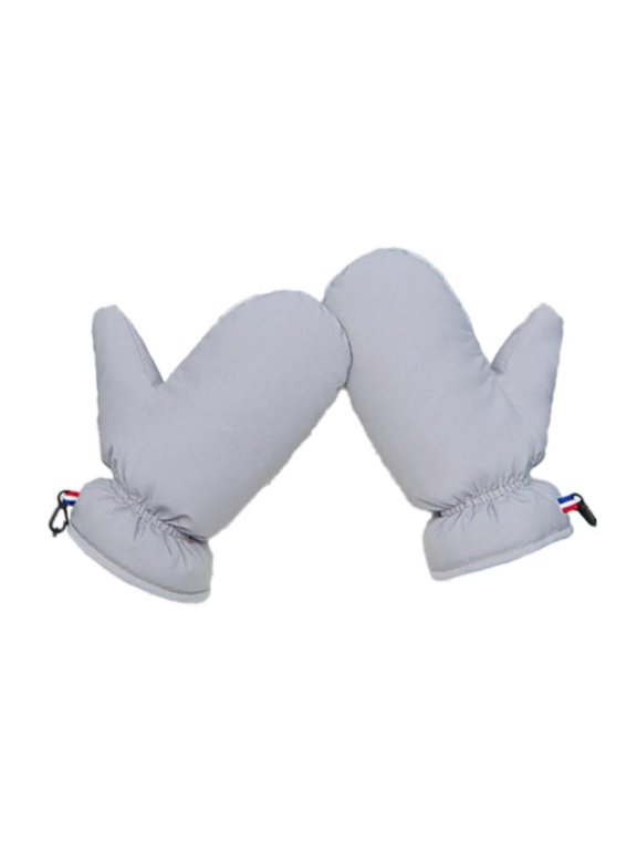 Down Mittens Cold Weather Gloves Lightweight Duck Down Comfortable Thickened for Grey
