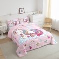 thumbnail image 4 of Homewish Dreamy Unicorn Teens Bedding Comforter Set, Rainbow Stars Cloud Twin Comforter Sets, Kawaii Cartoon Animal Reversible Bedding Set, Lightweight Room Decor, 2-Piece, 4 of 9