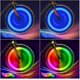 thumbnail image 1 of 4pcs Bicycle Wheel Lightscolorful + Blue, Bike Led Wheel Lights With 3 Flashing Modes, Waterproof Led Lamp Neon Tire Spoke Light Wheel Spokes Cycling, 1 of 5
