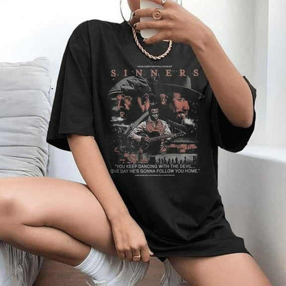 Sinners 2025 Movie Unisex T-Shirt, Dancing with the Devil Film Graphic Tee