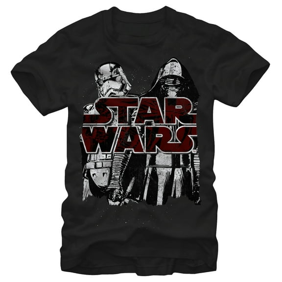 Men's Star Wars The Force Awakens Kylo Ren and Captain Phasma  Graphic Tee Black X Large