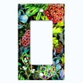 thumbnail image 5 of Metal Light Switch Plate Cover Red Lotus Pod Plant Leaves Green FLW024, 5 of 13