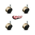 thumbnail image 2 of 2 Inch Antique Brass Hooded Nylon Twin Wheel Grip Ring Chair Casters Set 4 SCC, 2 of 2
