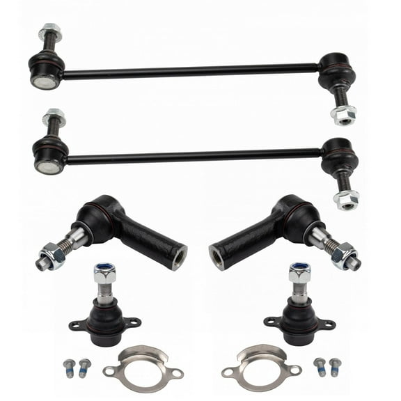 TRQ 6pc Steering Suspension Kit Ball Joints Outer Tie Rods Sway Bar End Links PSA60153