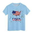 thumbnail image 1 of TZEWGL Tops For Newborn Short Sleeved Independence Day Printed Crewneck Blouse For Newborns size 3-4T, 1 of 4