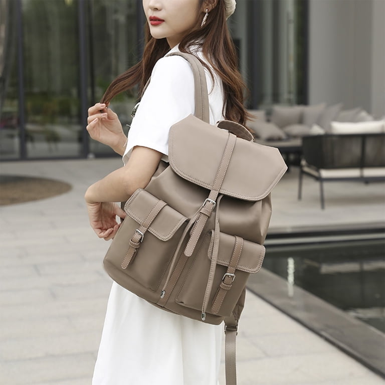 Faux Leather Fashion Backpack Purse with Multi-Pockets for Women Travel Aueoeo Women Multi-Pocket Backpack Faux Leather Daypack  main image 3