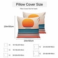 thumbnail image 3 of Waterproof Throw Pillow Covers Set of 2, 20x20 Inch Orange Blue Stripe Decorative Pillowcases Outdoor Pillow Slip Cushion Covers Set for Couch Tent Watercolor Minimalist Abstract, 3 of 7