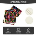 thumbnail image 5 of Sm:)e 13"x72" Black Floral Dia De Los Muertos Serape Table Runner, Polyester, Mexican Fiesta Design, Party Kitchen Dining Decoration, 5 of 7