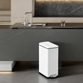 thumbnail image 5 of 8 Gallon Slim Stainless Steel Trash Can, Step Pedal Garbage Bin with Soft Close Lid, Fingerprint Resistant & Space Saving Waste Bin for Kitchen Bathroom Narrow Spaces - White, 5 of 7