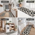 thumbnail image 5 of Black Beige Checkerboard Checkered Pattern Kitchen Rugs Sets Of 3,Kitchen Runner Rugs Non Skid Washable,Decorative Kitchen Floor Mats for Kitchen,Sink,Laundry,17"x30"+ 17"x47" + 17"x59", 5 of 6