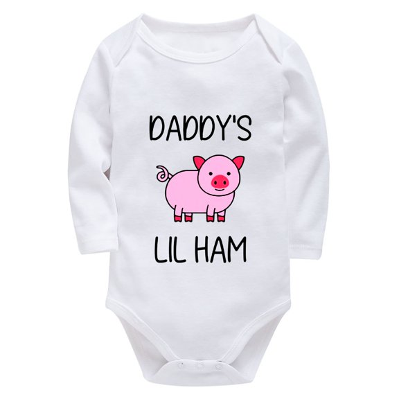 Daddy's Lil Ham Newborn Outfits Girl Long Sleeve Home from Hospital Baby Girl Outfit White Baby Girl Jumper Outfit
