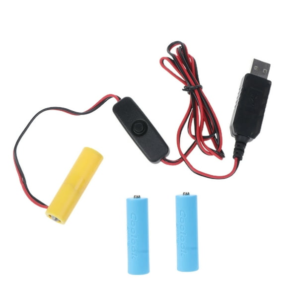 HOTYA USB to 4.5V AA Battery Eliminator with Switch Replace 3 AA LR6 Battery for Clock