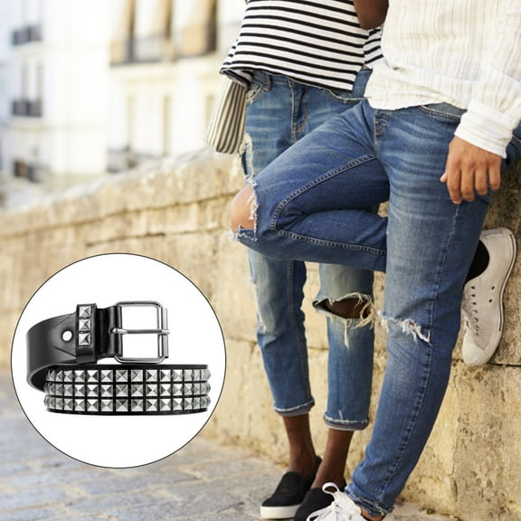 YOSADIER 1Pcs Metal Studded Belts For Women And Pu With Alloy Rivets