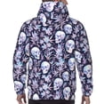 thumbnail image 7 of Kdxio Skull flower crystal Print Mens Casual Hooded Collar Drawstring Hoodies Pullover Sweatshirts Casual Long Sleeve Shirts-Medium, 7 of 7