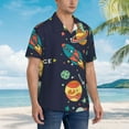 thumbnail image 6 of Uemuo Space Printed Regular Fit Short Sleeve Casual Hawaiian Shirt for Men,Aloha shirt,Tropical shirt,Floral print shirt,Vacation Beach shirt-3X-Large, 6 of 9