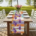 thumbnail image 4 of Purple Spring Floral Table Runner, Thin Line Farmhouse Modern Abstract Art Washable Cotton Linen Table Runners 60 Inches Long, Dresser Scarf Runner for Coffee/TV Stands/Kitchen/Cabinets 13''x60'', 4 of 9