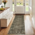 thumbnail image 1 of Floral Kitchen Rugs 2x6, Washable Non Slip Distressed Print Entryway Mat Ultra Thin Low Pile Runner Rug for Hallway Laundry Bathroom, Taupe, 1 of 8
