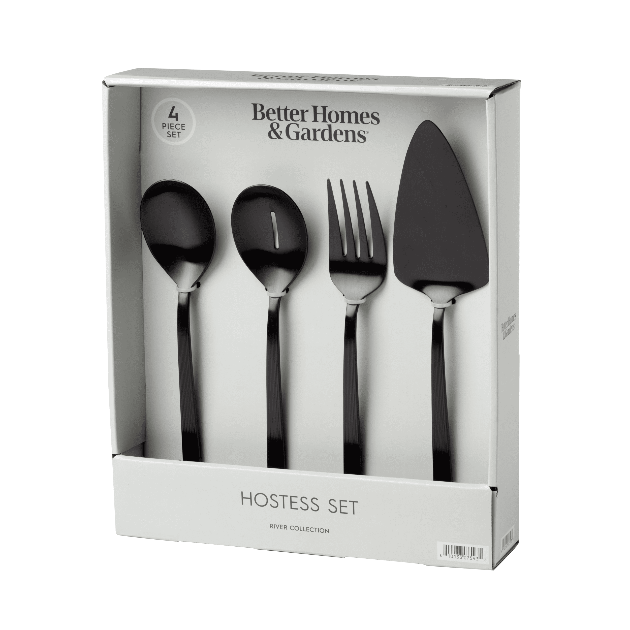 Better Homes & Gardens River Collection Black 4-Piece Stainless Steel Serving Set
