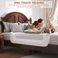 thumbnail image 2 of Bed Rail for Toddlers, Baby Bed Rail Guard for Kids, Toddler Bed Rails with Reinforced Anchor Fit, Height Adjustable & Foldable Bed Rail Guard for Twin, Full, Queen & King Beds (Grey, 32IN), 2 of 6