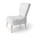 thumbnail image 2 of Designart "White Horizontal Striped" Upholstered Patterned Accent Chair and Arm Chair, 2 of 5