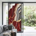 thumbnail image 3 of Red Marble Window Privacy Film, Grey Gold Texture Vintage Farmhouse Art Static Cling UV Sun Blocking Heat Control Window Tint Day and Night, Non-Adhesive One Way Windows Privacy Cover 35.4''x78.7'', 3 of 7