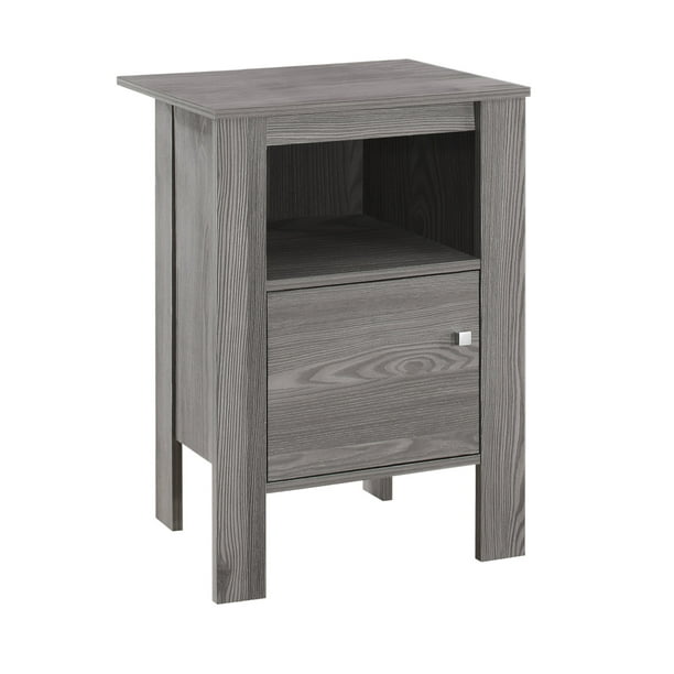 Monarch Specialties Accent Table Grey, Grey Side Table With Drawers