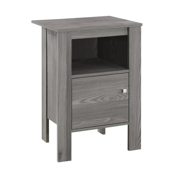 Monarch Specialties Accent Table Grey Night Stand With Storage Com Monarch Specialties Accent Table Grey, Grey Side Table With Drawers