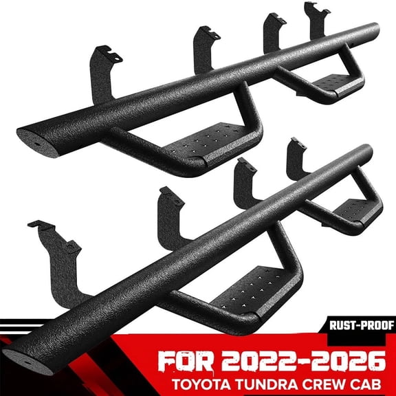 Drop Running Boards for 2022-2026 Toyota Tundra CrewMax, Side Steps Nerf Bars, Black Truck Running Boards