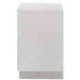 thumbnail image 3 of JERFIT White Glamour 3-Drawer Nightstand with Hidden Jewelry Organizer, High-Gloss Modern Bedside Table for Bedroom, 3 of 5
