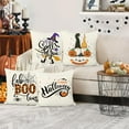 thumbnail image 3 of Halloween Throw Pillow Covers 18x18 Inch Pumpkin Gnome Ghost Boo Decorative Pillows for Sofa Bed Halloween Decor Set of 4, 3 of 6