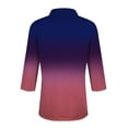 thumbnail image 6 of WFJCJPAF 2025 New Product Sexy Blouses for Women Plus Size,Women's Fashion Printed T-shirt 3/4 Sleeves Blouse Turndown Collar Casual Tops - Purple M, 6 of 7