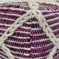 thumbnail image 4 of Cowan Contemporary Square Pouf in Magenta and Natural Handloom Woven, 4 of 9