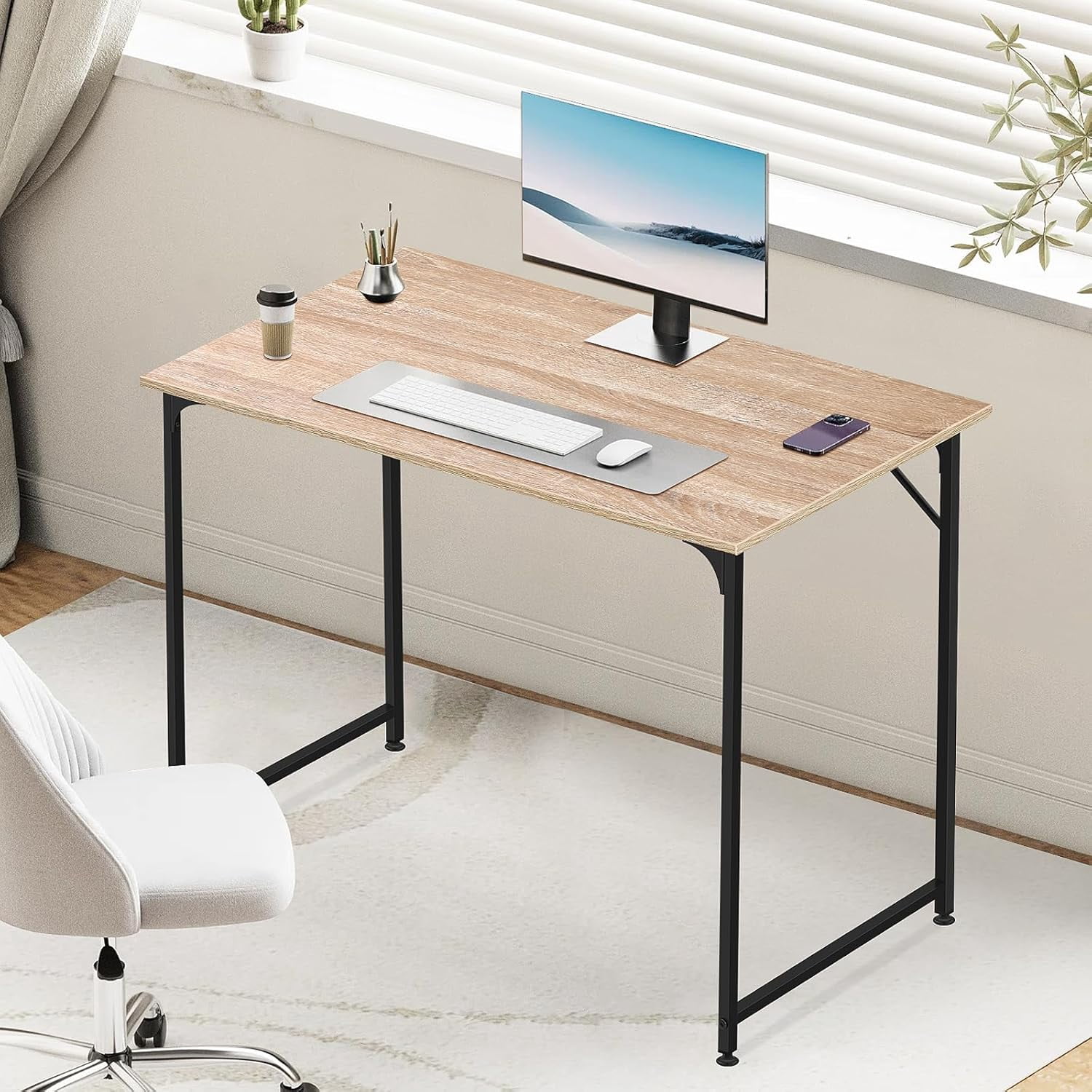 XF XINFENG Computer Desk Office Table 32" Wooden Writing Desk Kids Study & Work Table for Home Office, Nature