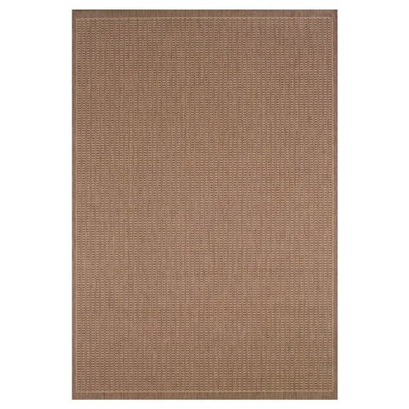 Couristan Recife Saddle Stitch Indoor /Outdoor Area Rug, Cocoa- Natural, 8'6" x 13'