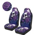 thumbnail image 3 of Uorisanigo 2 Pack Car Seat Covers Set Front Seats Only, Flurry Skeleton Purple Rose Bucket High Back Car Front Seat Covers Universal Auto Interior Accessories Fit for Most Cars, 3 of 7
