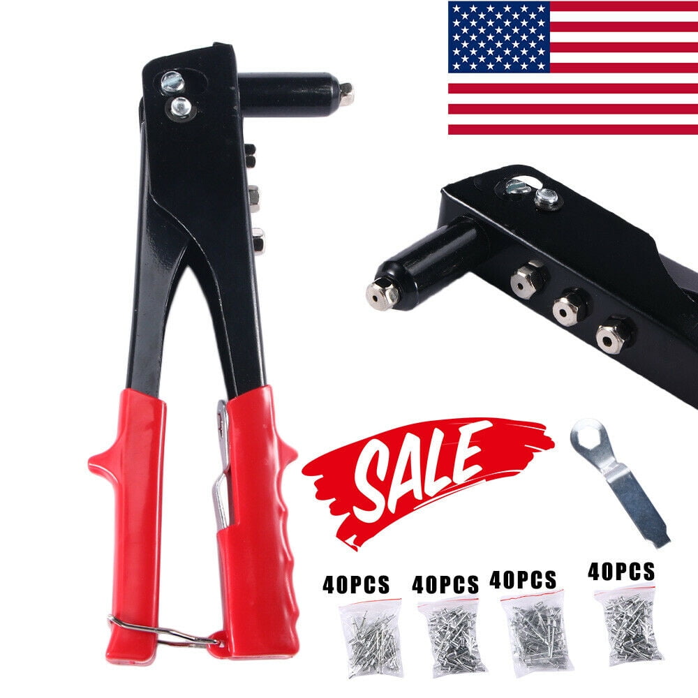 160pc Riveter Gun Set Blind Rivet Hand Tool Gutter Repair Heavy Duty