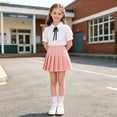 thumbnail image 5 of OGLCCG Girls' School Uniform Outfit Cute 3 Piece Set with Short Sleeve Button Down Shirt and Pleated Skirt,2-15 Years, 5 of 5