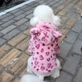 thumbnail image 4 of Pink Fleece Warm Dog Clothes for Dogs Pet Sweater Winter Leopard Print French Bulldog Soft Coat Small Dog Clothes Fur Hoodies ShopWise Round, 4 of 8