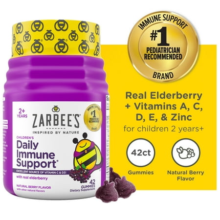 Zarbee's Children's Daily Immune Support* Gummies + Elderberry, 42 Ct