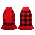 thumbnail image 3 of QBLEEV Pet Dog Sweaters Dress for Small Medium Dogs,Dog Knitwear Warm Turtleneck Pullover Puppy Sweater，Cute Pet Plaid Vest Dress with Leash Hole, Cozy Pet Fall Winter Clothes Christmas Apparel, 3 of 10
