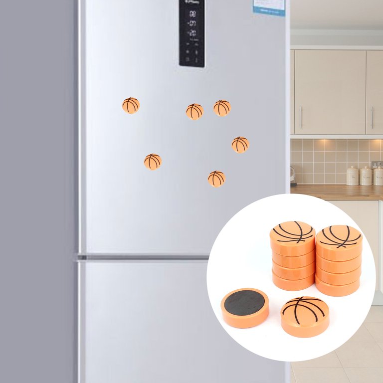 Uxcell 10pcs Basketball Style Plastic Fridge Magnet Sticker Refrigerator Orange, Size: 3 x 0.9cm/ 1.1 x 0.35(D*T), Brown