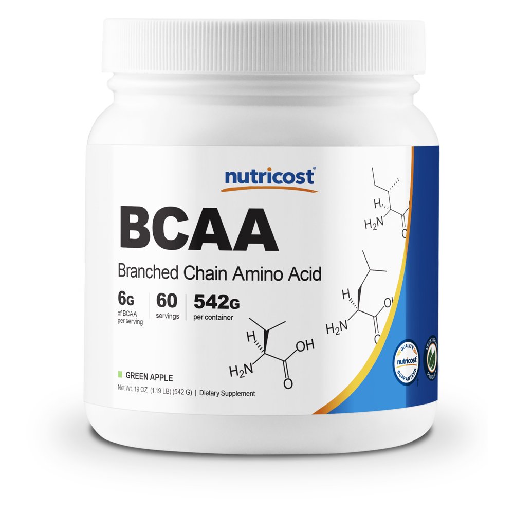 nutricost bcaa powder 211 (green apple) 500 grams