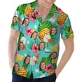 thumbnail image 3 of Customized Tropical Floral Hawaiian Shirt with Face for Men and Women, Wife's Husband\u2019s Photo Aloha Beach Fruit Flower Shirts (414) (4XL), 3 of 5